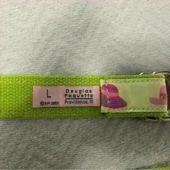 Vintage Preppy Lady Hats D Ring Ribbon Belt LG Douglas Paquette Providen Green - Picture 3 of 5